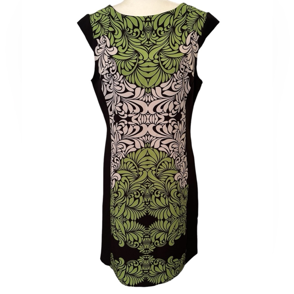 ILE NEW YORK Black and Green Sheath dress Size 10